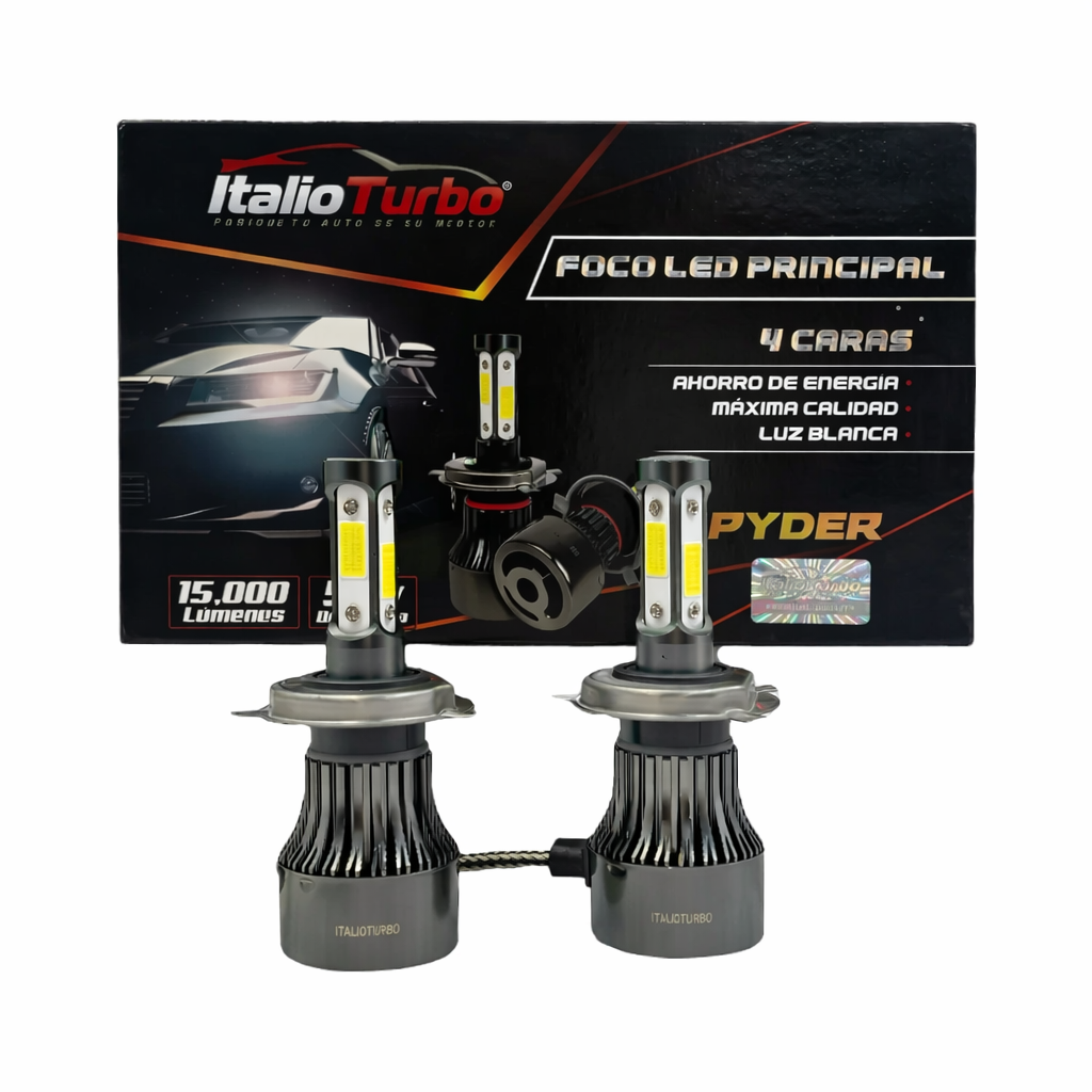 KIT LED H4 BLANCO 4 CARAS 12 V ITALIO TURBO