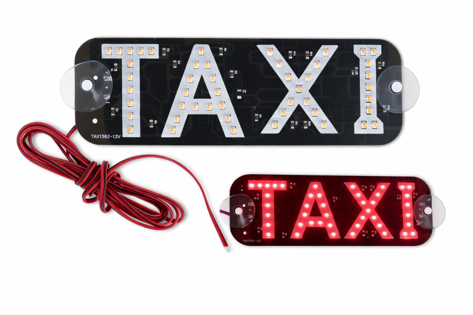 LETRERO DE LEDS TAXI C/ CHUPONES ROJO 12V I.T