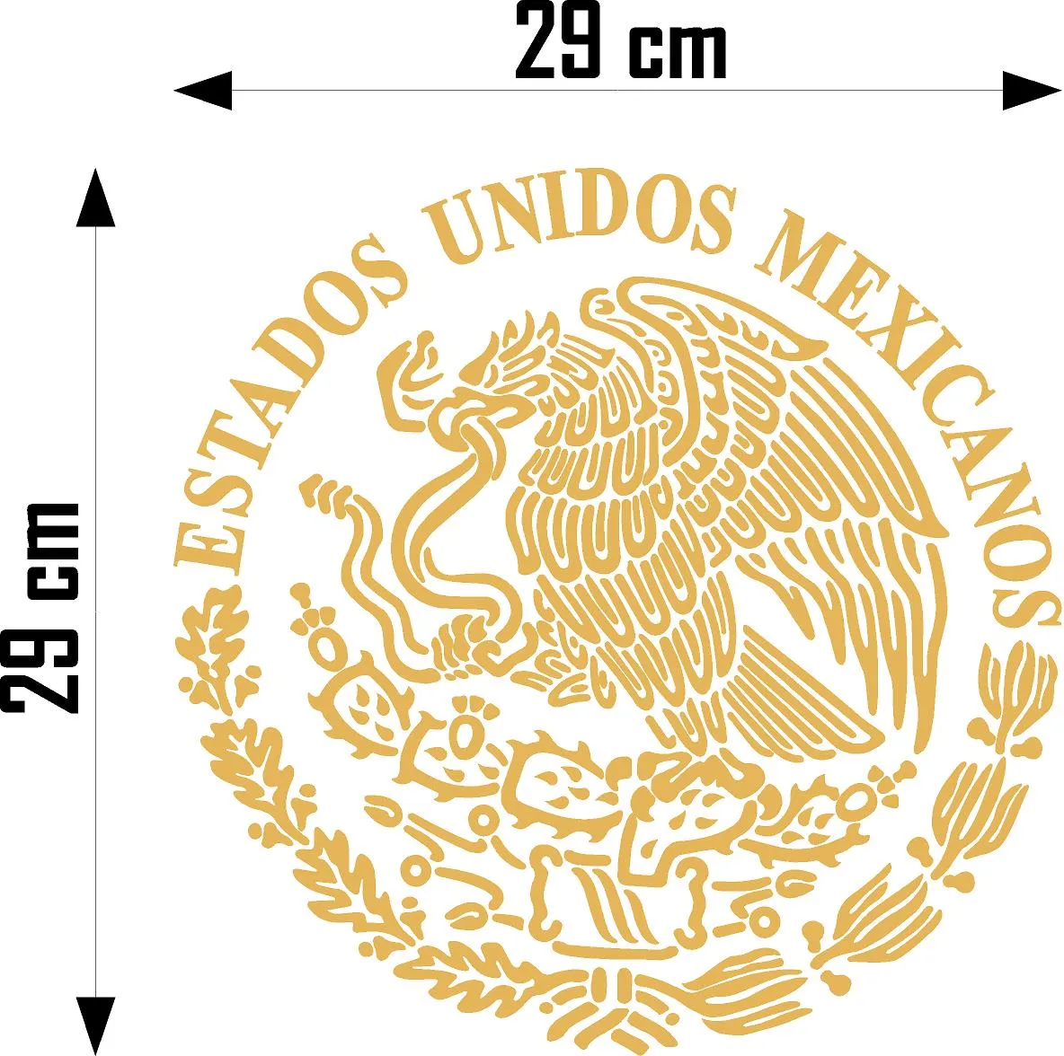 CALCOMANIA ESCUDO NACIONAL DORADO GRANDE
