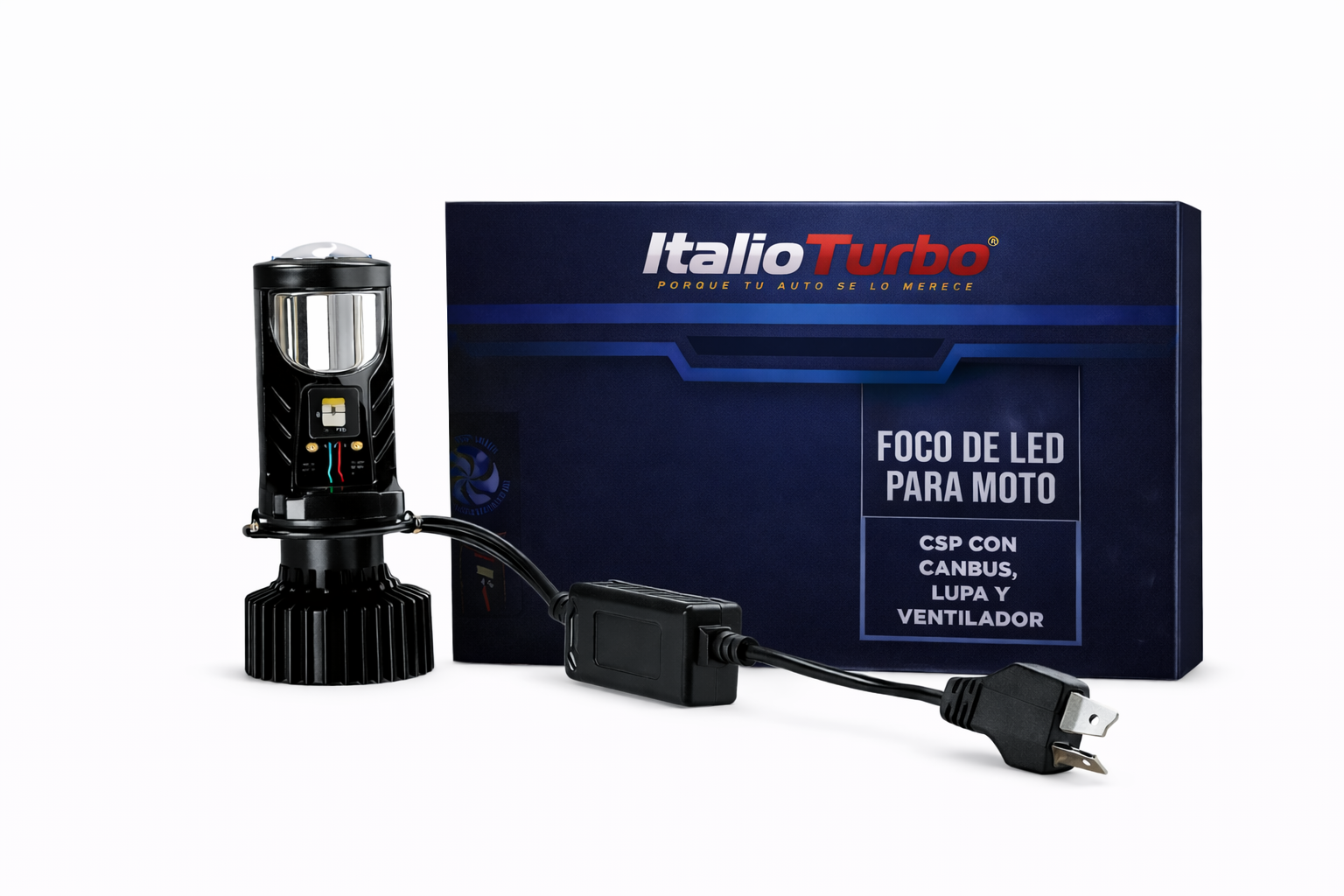 KIT LED H4 ALTA Y BAJA CSP BLANCO/AMBAR CON CANBUS Y LUPA ITALIO TURBO