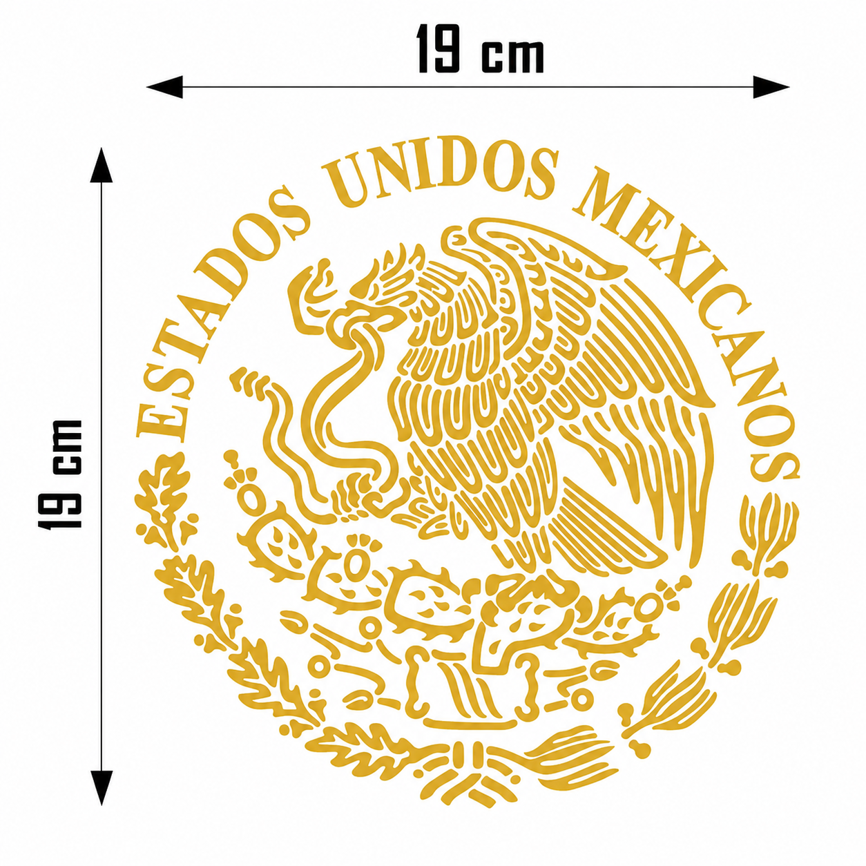 CALCOMANIA ESCUDO NACIONAL DORADO MEDIANO