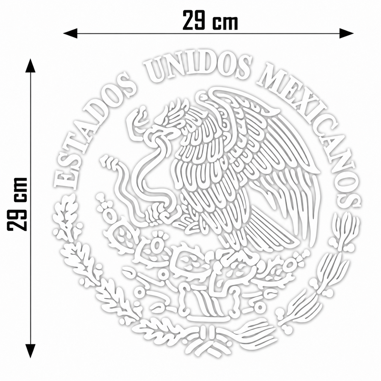 CALCOMANIA ESCUDO NACIONAL BLANCO GRANDE