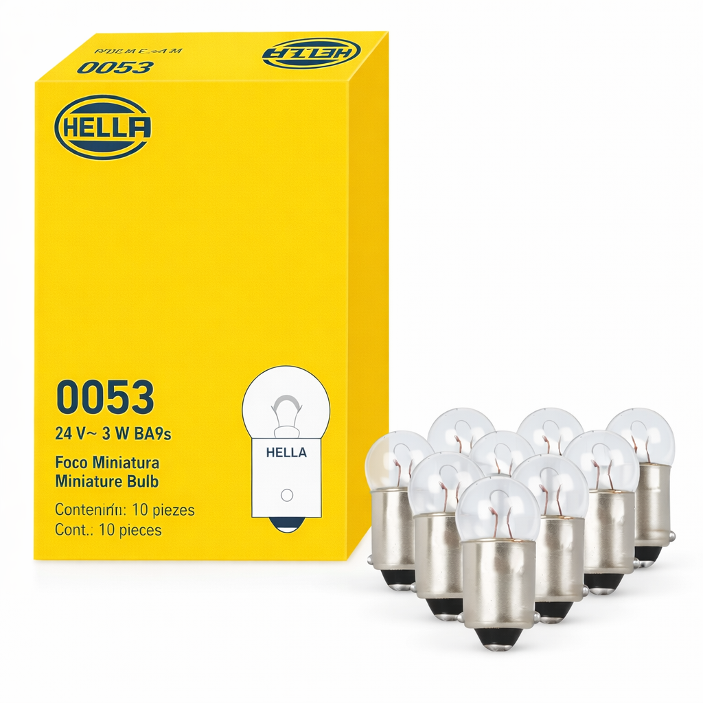 FOCO 53 - 57 HELLA 4 W 24 V TIPO BALA CHICA 3930 (CAJA 10 PZS)