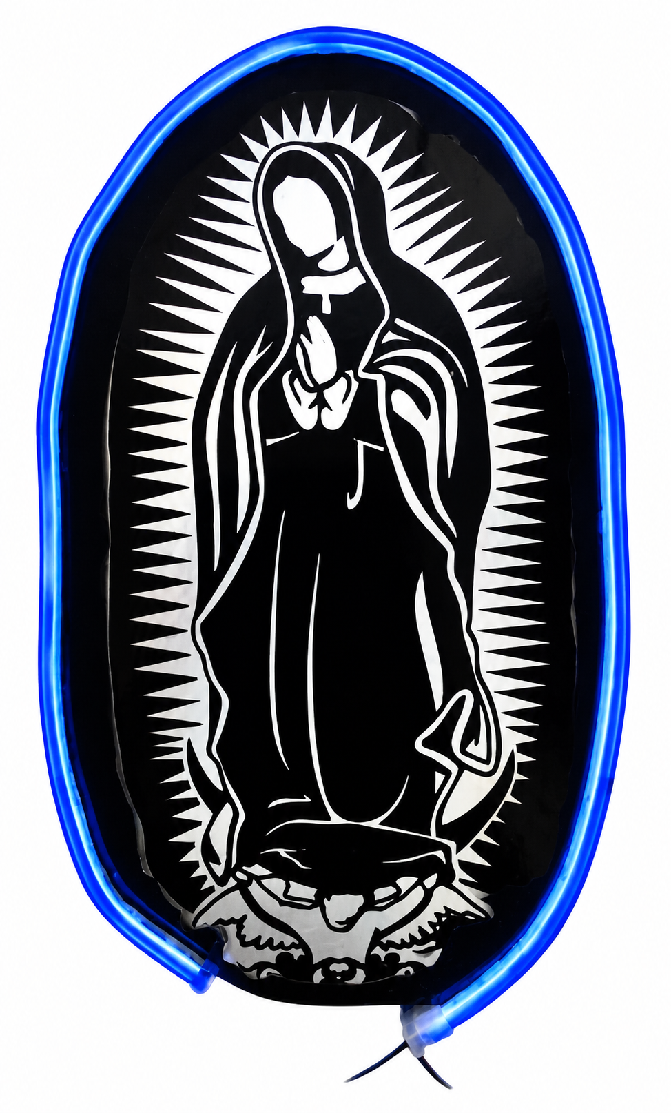 FIGURA VIRGEN MARIA C/TIRA LED AZUL