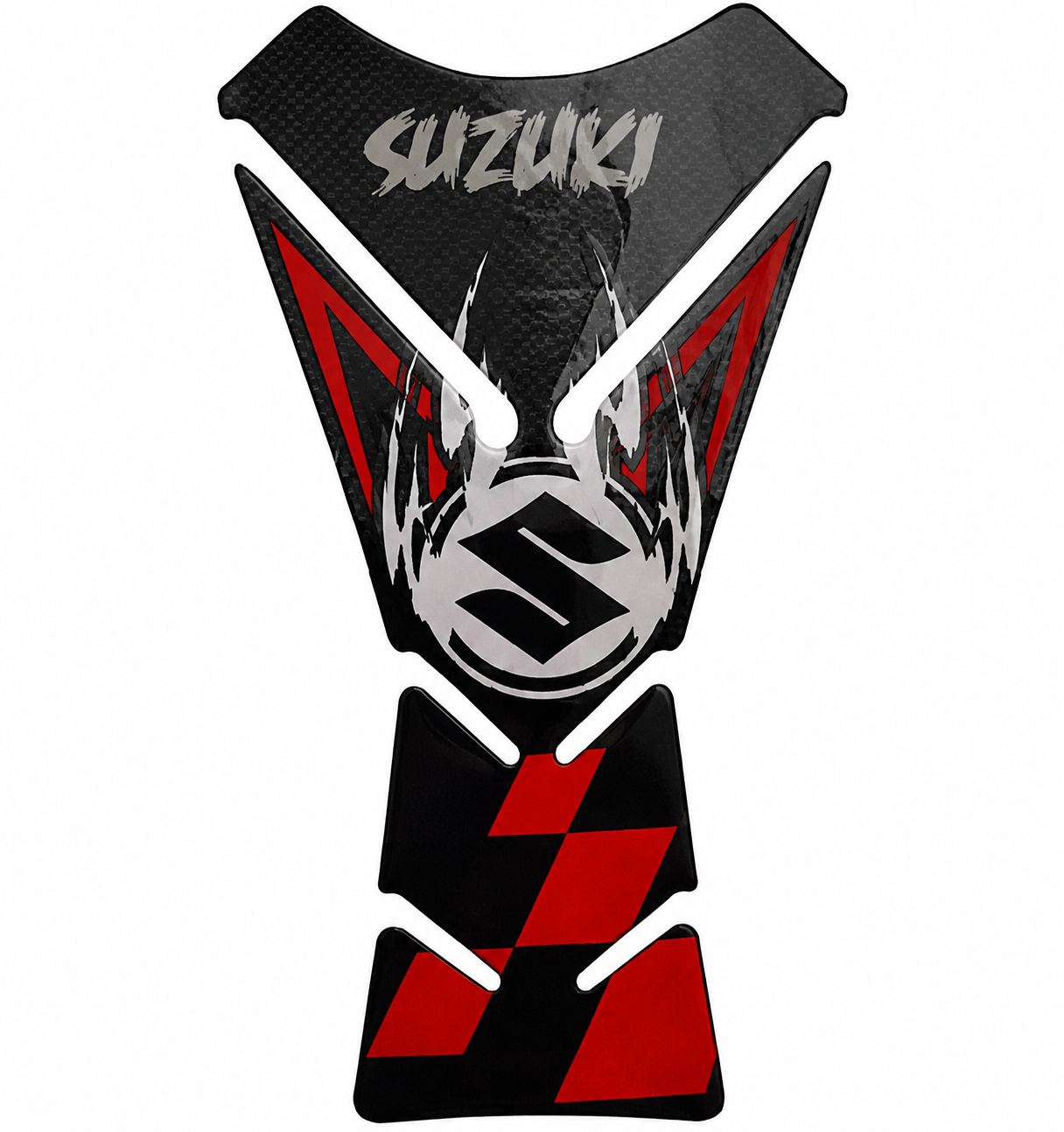 CALCOMANIA CON DISE?O UV PARA TANQUE DE MOTO SUZUKI ROJO,NEGRO,BLANCO