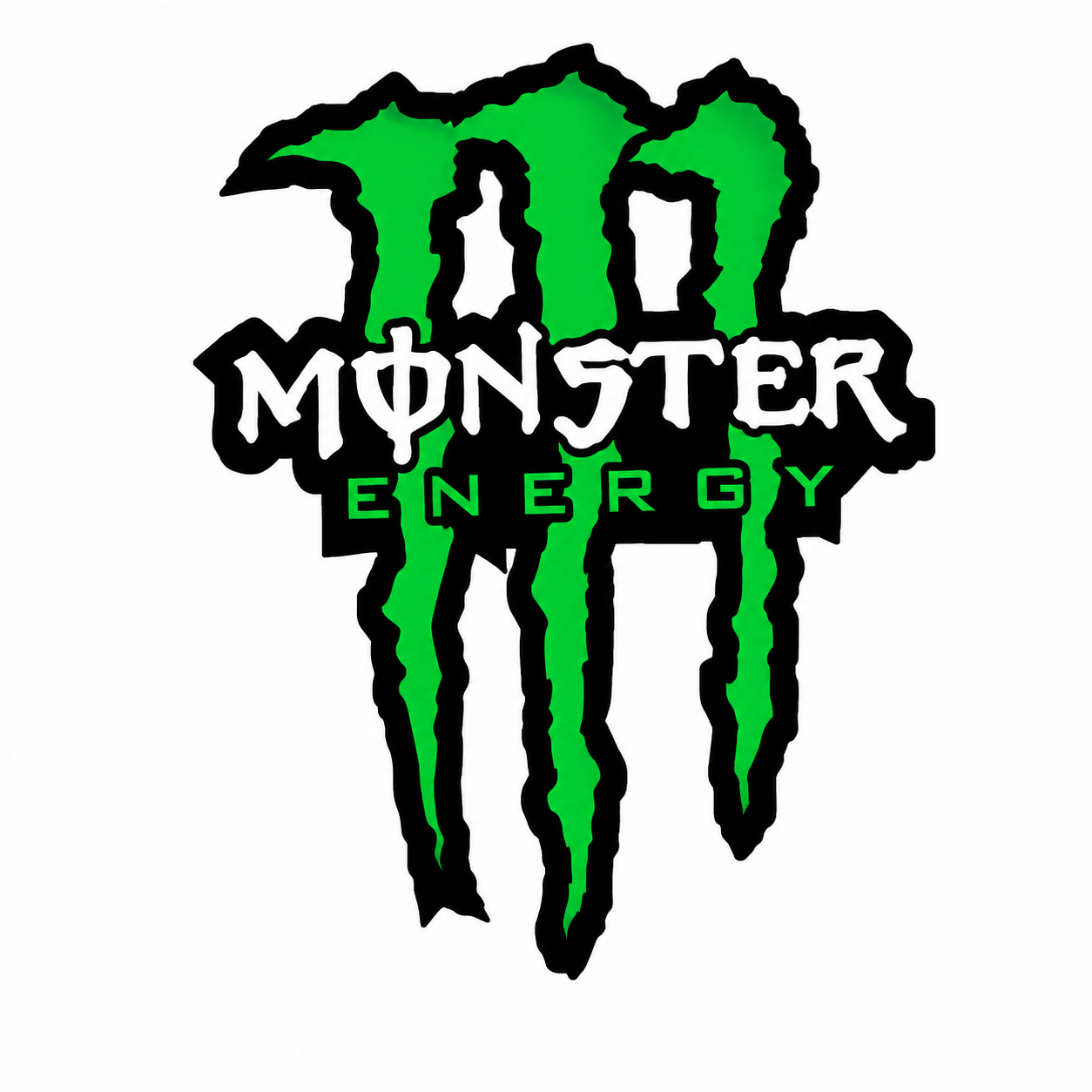CALCOMANIA CON DISE?O UV MONSTER LETRA BLANCA Y VERDE