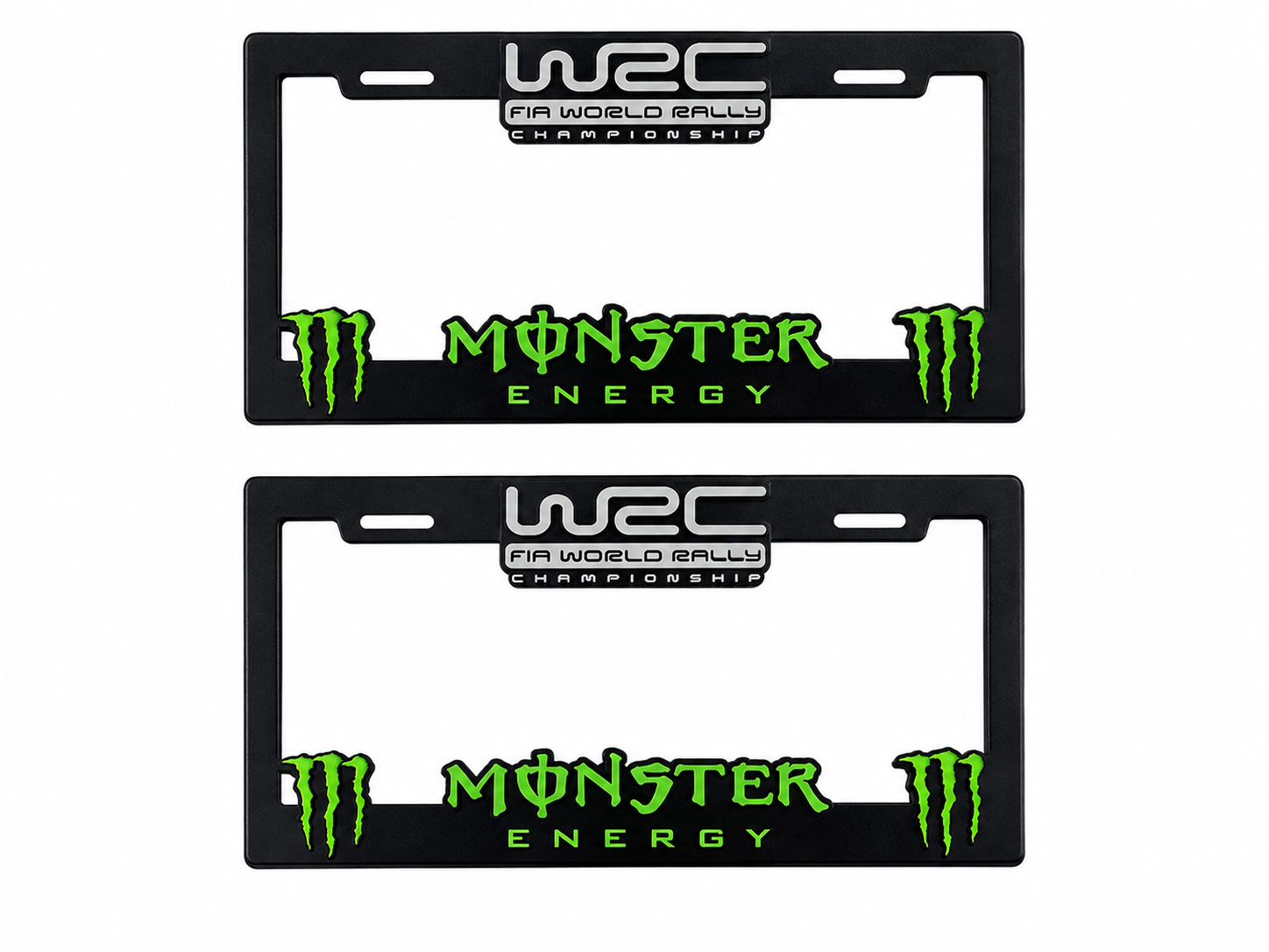 PORTAPLACA DE PLASTICO C/NOMBRE MARCO ANCHO MONSTER ENERGY VERDE