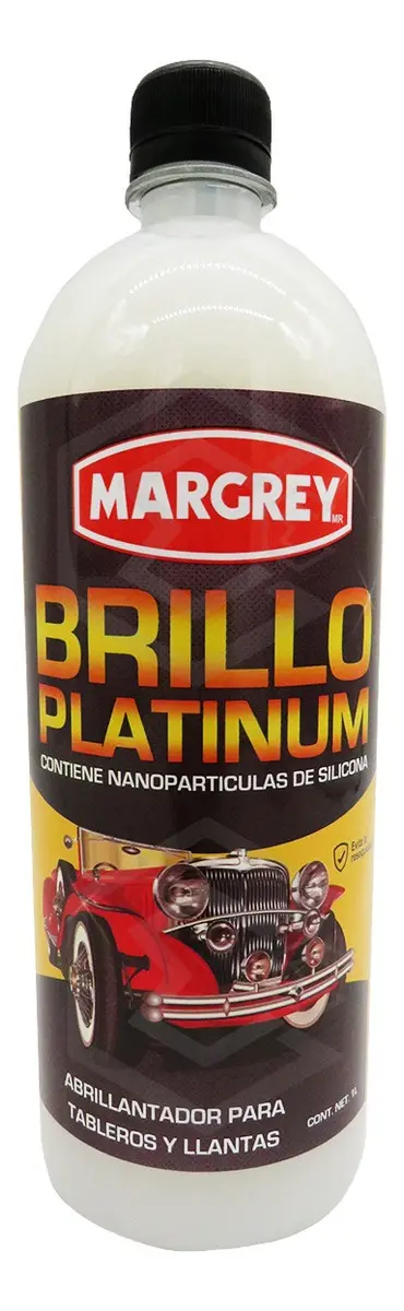ABRILLANTADOR PARA LLANTAS Y TABLERO CON NANOPARTICULAS DE SILICONA LIQUIDO 1 L MARGREY