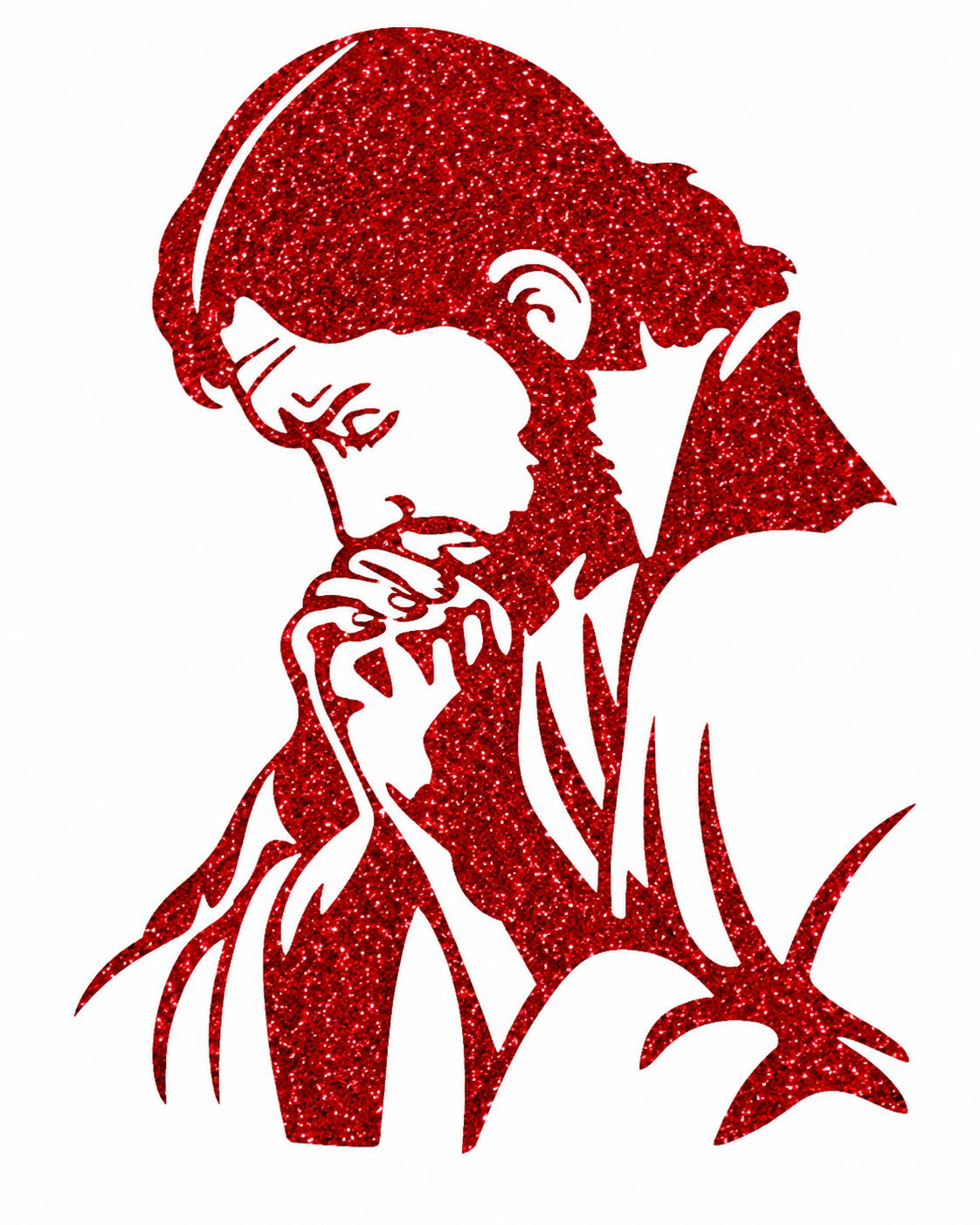 CALCOMANIA RELIGIOSA JESUS COLOR ROJO