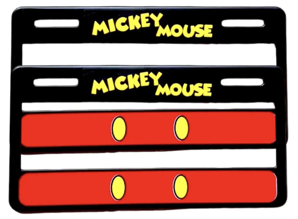 PORTAPLACA DE PLATICO C/ DISE?O MARCO ANCHO MICKEY MOUSE