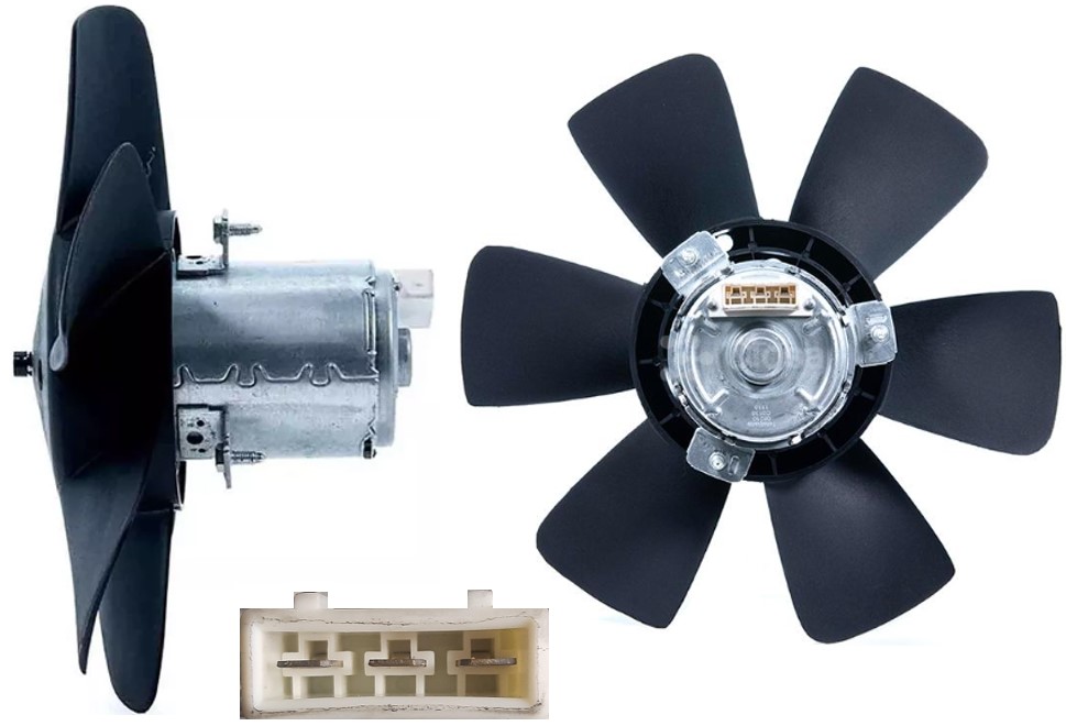 MOTOR VENTILADOR CON ASPAS VOLKSWAGEN CARIBE, GOLF, JETTA A-2   3 TERMINALES 455