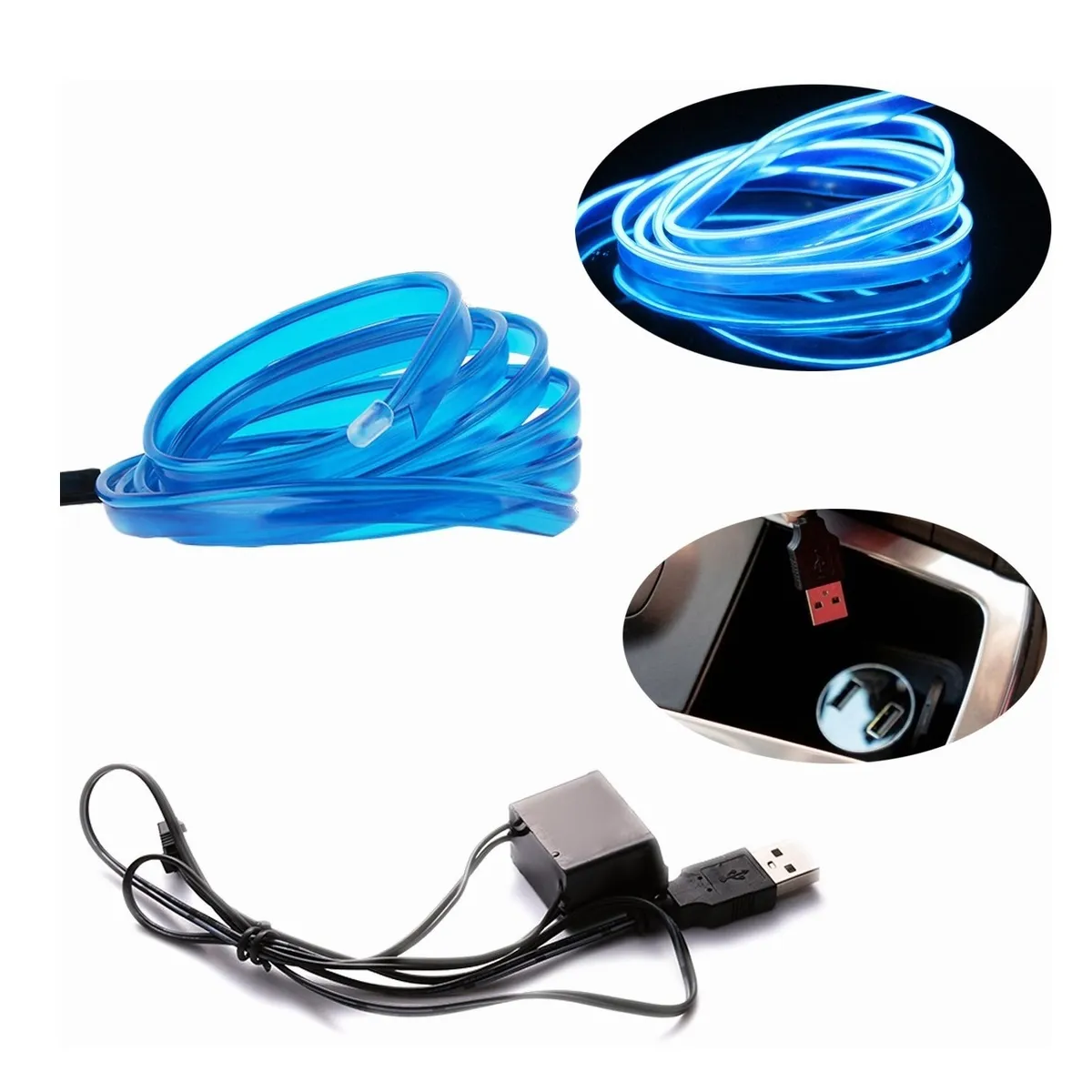 HILO DE LED NEON AZUL ROLLO 3 METROS 12V