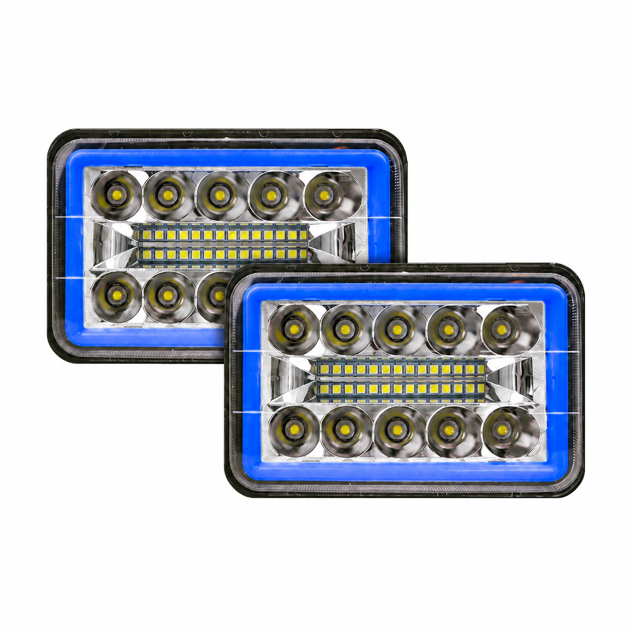 #20 UNIDAD H4656 26 LEDS BLANCO ALTA Y BAJA ARO DE ANGEL AZUL 12/24V